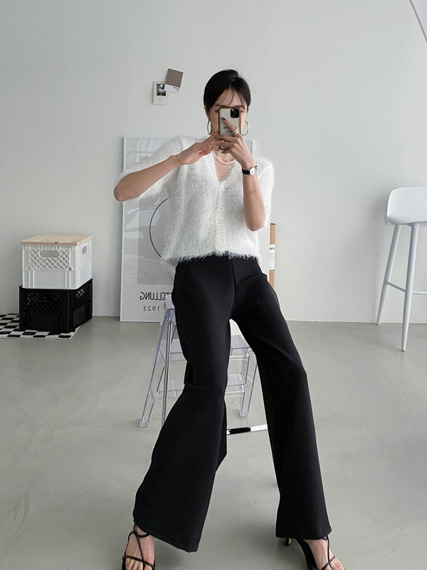 Elastic Waist Wide Pants