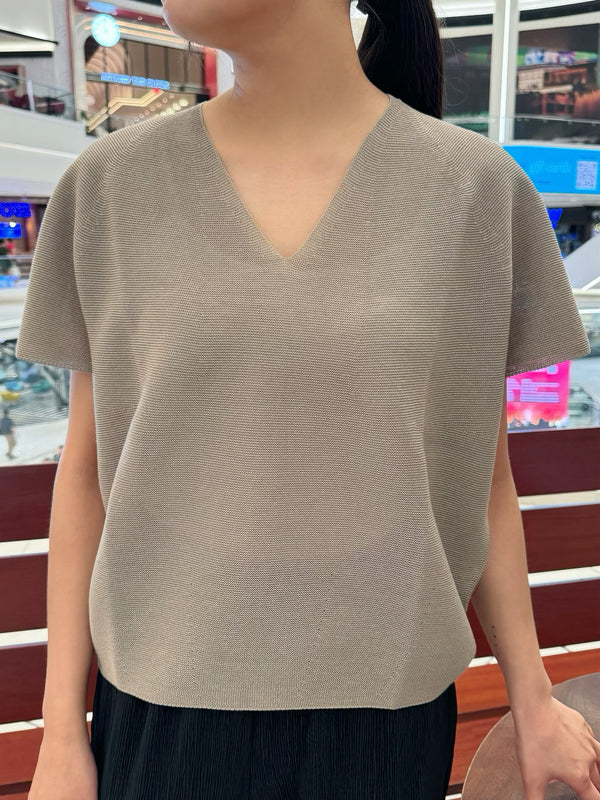 V-neck Linen Knit